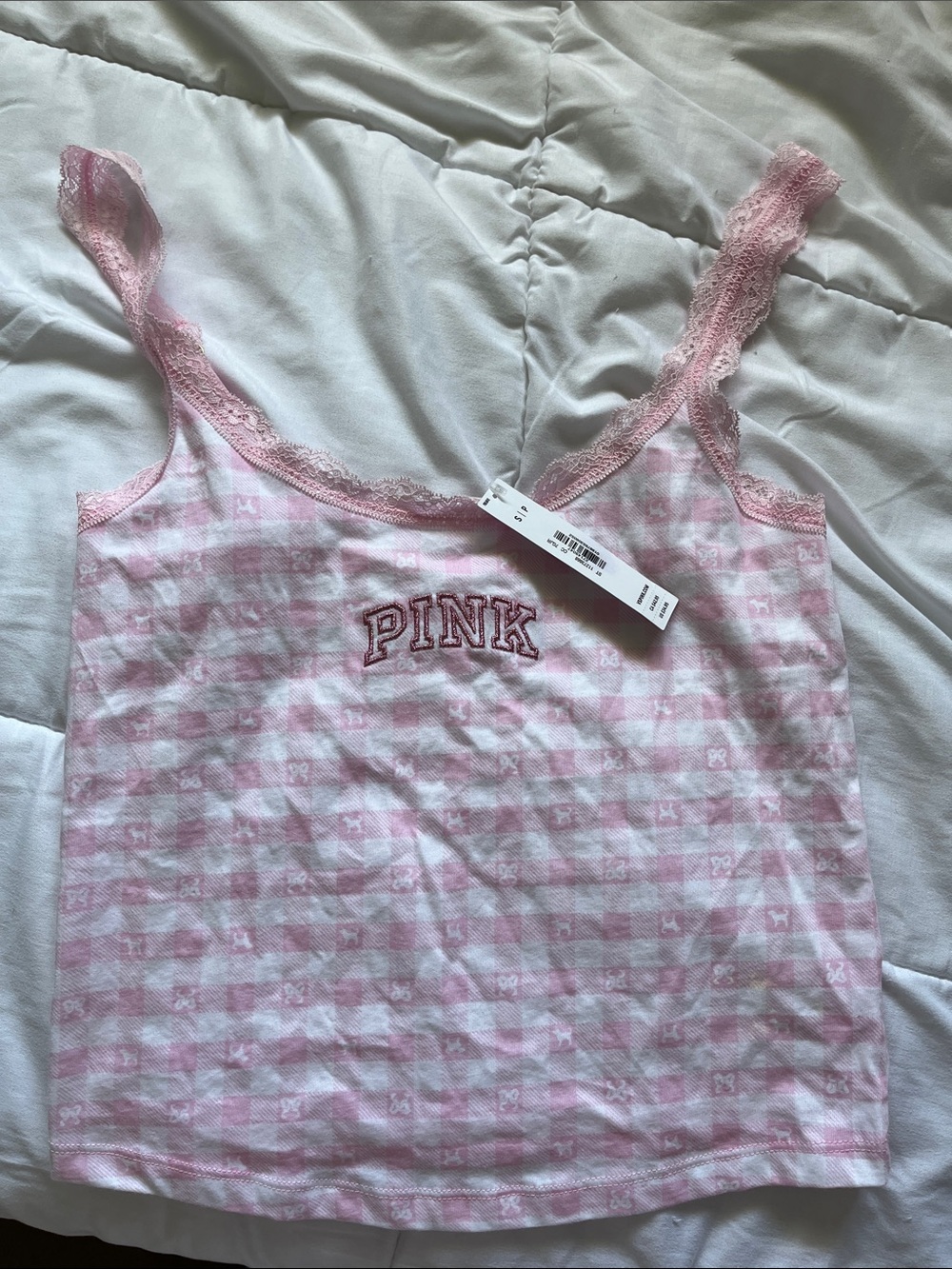 LOVESHACKFANCY PINK collab dog and bows tank